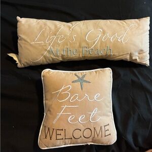 Beige Beach-Themed Decorative Pillows